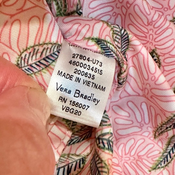 🌟HP🌟NWOT Vera Bradley Embroidered Pink Cockatoo Raffia Straw Slim Crossbody - Picture 9 of 13